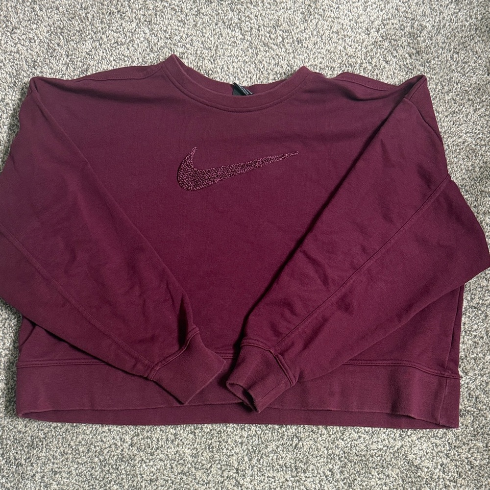 Nike Women's Maroon Crew Neck Sweater
